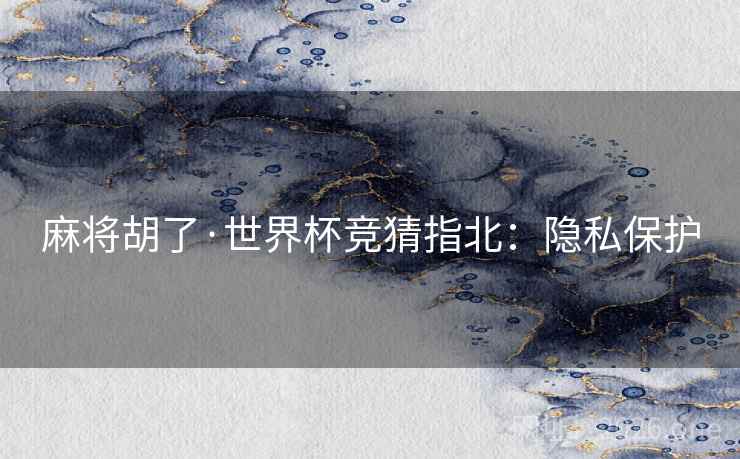 麻将胡了·世界杯竞猜指北：隐私保护